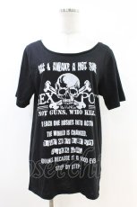 画像1: SEX POT ReVeNGe / プリント半袖カットソー  黒 H-26-06-30-1028-SP-TO-AK-ZH (1)