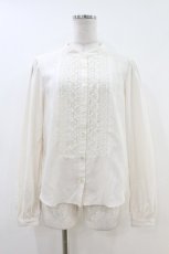 画像1: Melody BasKet / フロントレーススタンドカラーブラウス M アイボリー H-26-06-30-1036-LO-BL-AK-ZH (1)