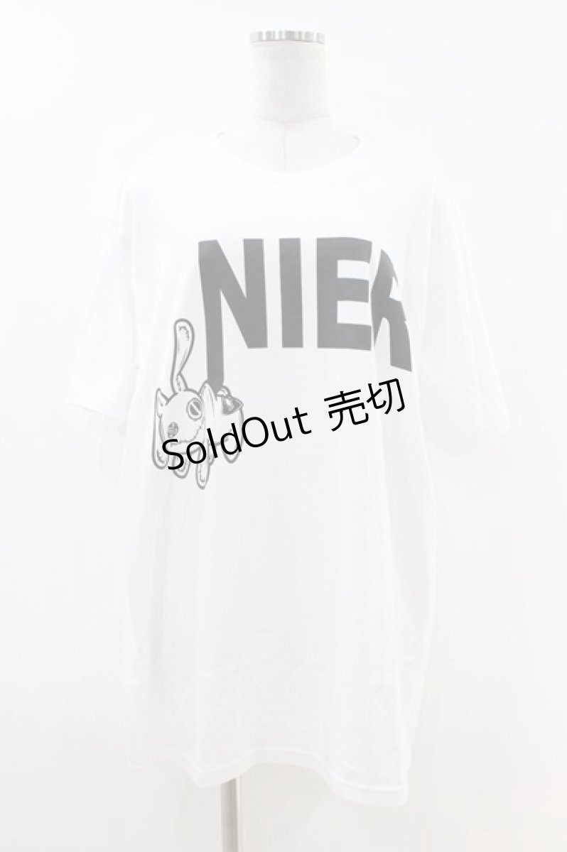 画像1: NieR Clothing / プリント半袖CUTSEW XL 白 H-26-06-30-1042-PU-TO-KB-ZH (1)