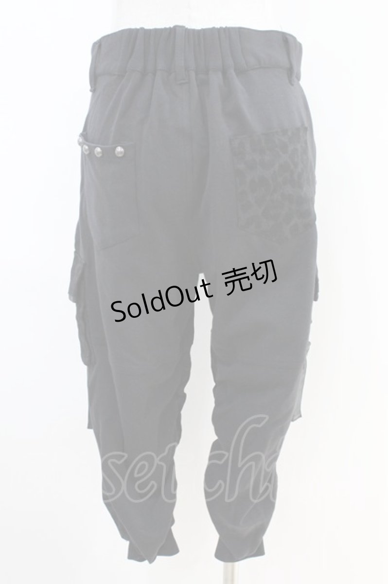 画像2: Qutie Frash / レオパード切替パンツ  黒 H-26-06-30-1005-QU-PA-AK-ZH (2)