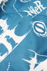 画像3: NieR Clothing / 総柄ZIP半袖パーカー  青 H-26-06-30-1049-PU-TO-KB-ZH (3)