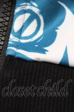 画像4: NieR Clothing / 総柄ZIP半袖パーカー  青 H-26-06-30-1049-PU-TO-KB-ZH (4)