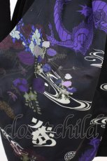 画像3: Qutie Frash / 和柄切替カーディガン  黒 H-26-06-30-1025-QU-TO-AK-ZH (3)