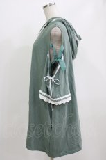 画像2: Favorite / リボン装飾オフショルダーのフード付きTシャツワンピース M ミント H-26-06-30-2034-LO-OP-NS-ZH (2)