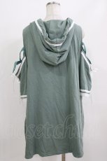 画像3: Favorite / リボン装飾オフショルダーのフード付きTシャツワンピース M ミント H-26-06-30-2034-LO-OP-NS-ZH (3)