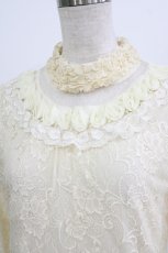 画像4: axes femme / 立体バラ付きブラウス風プルオーバー M 生成り H-26-06-30-2035-AX-TO-NS-ZH (4)