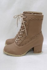 画像2: axes femme / スカラップレースアップブーツ S ベージュ H-26-06-30-2043-AX-SH-NS-ZH (2)