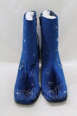 画像1: axes femme POETIQUE / 天体モチーフ刺繍ベロアブーツ S ネイビー H-26-06-30-2044-AX-SH-NS-ZH (1)