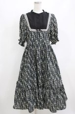 画像1: m petit by misako / 花柄×リボンワンピース M ブラック H-26-06-30-2006-LO-OP-NS-ZH (1)