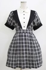 画像1: DearMyLove / アイドルレースリボンワンピース M ブラックチェック H-26-06-30-2012-GO-OP-NS-ZH (1)