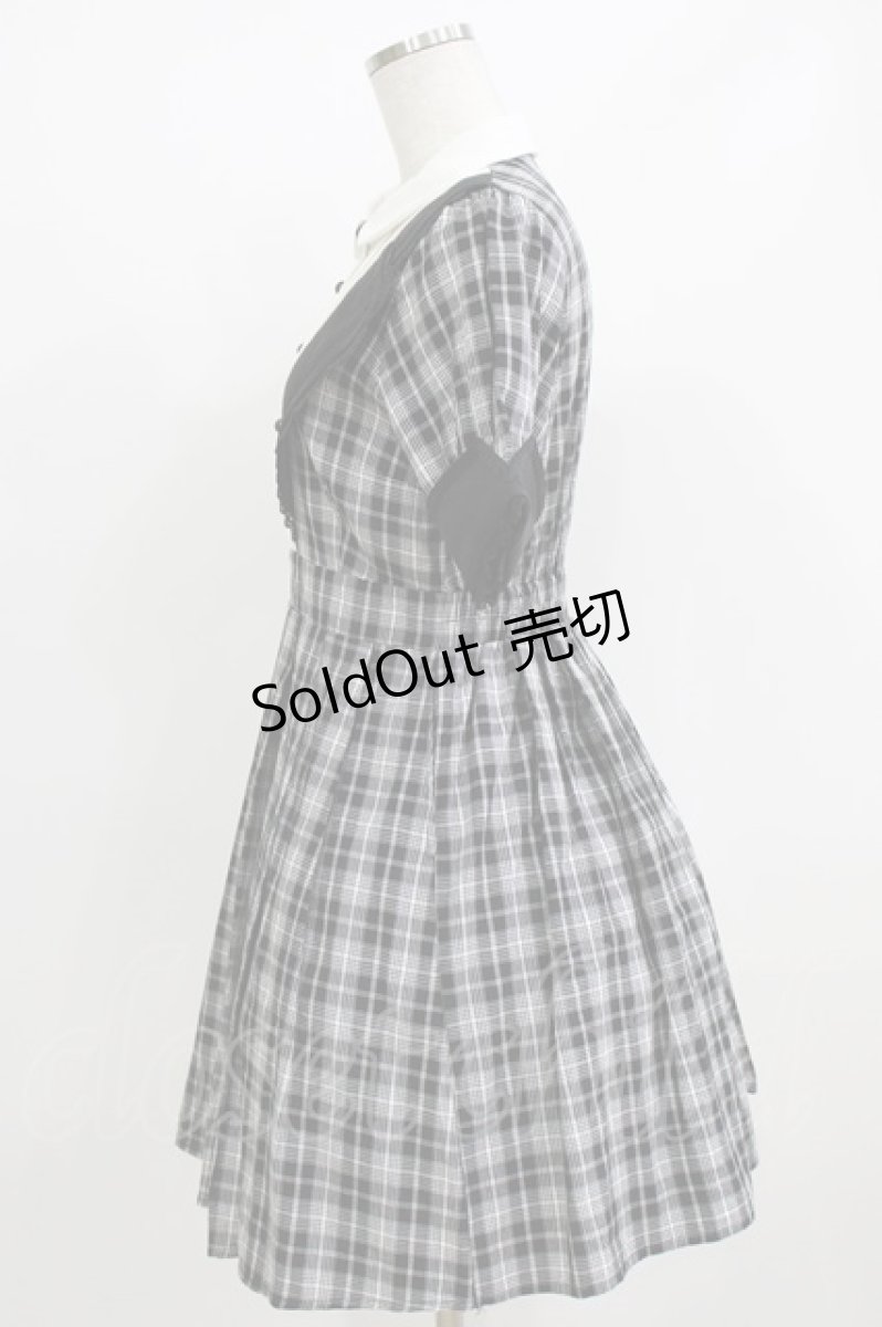 画像2: DearMyLove / アイドルレースリボンワンピース M ブラックチェック H-26-06-30-2012-GO-OP-NS-ZH (2)