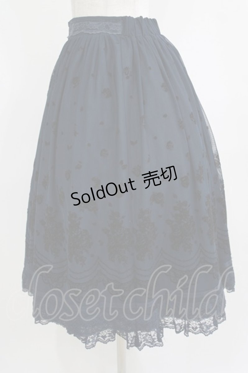 画像2: axes femme / バラフロッキーチュールスカート M ネイビー H-26-06-30-2017-AX-SK-NS-ZH (2)