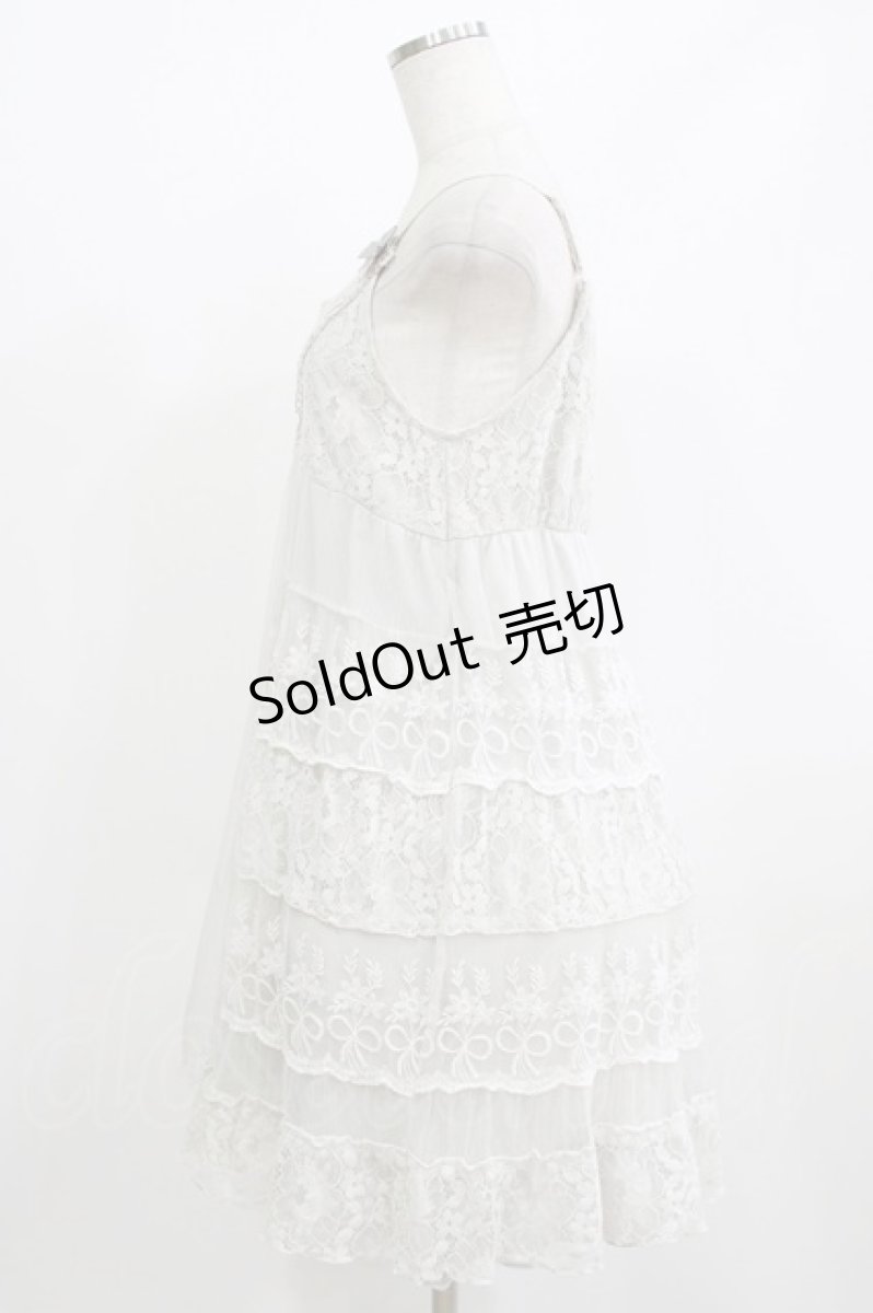 画像2: axes femme / チュール×レースキャミワンピース M グレー H-26-06-30-2018-AX-OP-NS-ZH (2)