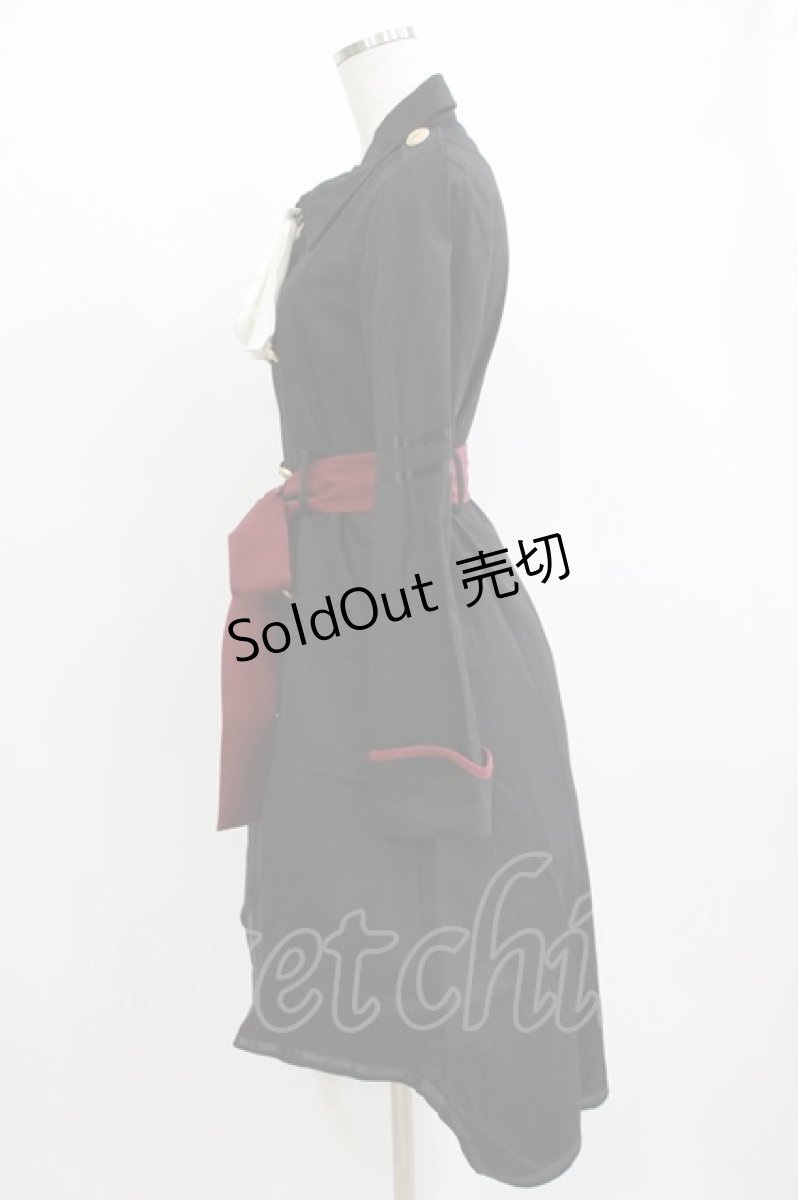 画像2: Favorite / 姫神かをりさんコラボグッズ* ユニセックス軍ロリ風ロングコート M ブラック H-26-06-30-2021-LO-CO-NS-ZH (2)