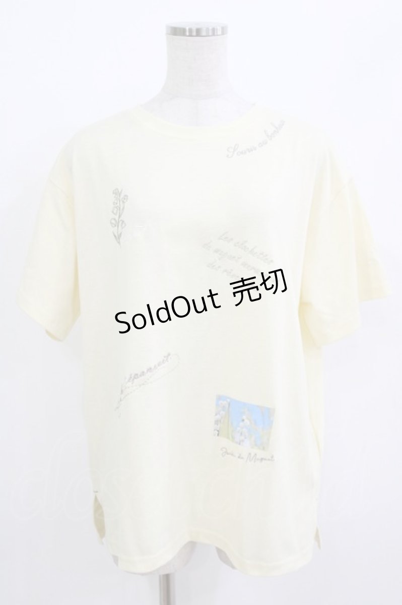 画像1: axes femme / 吸水速乾ランダム鈴蘭刺繍Ｔシャツ Free イエロー H-26-06-30-029-AX-TO-NS-ZH (1)