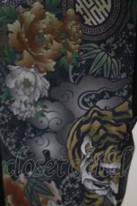 画像3: Qutie Frash / 和柄BIG Tシャツ  ブラック×タイガー H-26-07-01-034-QU-TO-AK-ZH (3)