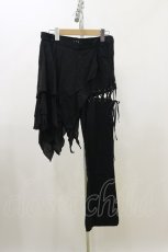画像1: BPN / レイヤード風縫合アシメパンツ  ブラック H-26-07-01-041-GO-PA-KB-ZH (1)