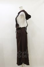 画像3: Ozz conte / フード付きジャンパースカート  茶 H-26-07-01-057-OO-OP-AK-ZH (3)