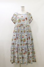 画像1: Jane Marple / Cherry labels wrinkle dress  ブルーグレイ H-26-07-01-062-JM-OP-KB-ZH (1)