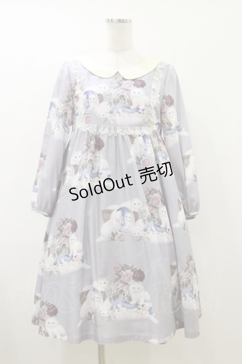 画像1: Leur Getter / White Cat袖付ワンピース M グレー H-26-07-01-067-LU-OP-AK-ZH (1)