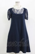 画像1: Ank Rouge / レース切替カットワンピース M ネイビー H-26-07-01-1030-CA-OP-NS-ZH (1)