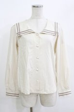 画像1: Fi.n.t / ダブルライン使いセーラーシャツ Free IVORY H-26-07-01-1046-CA-BL-NS-ZH (1)
