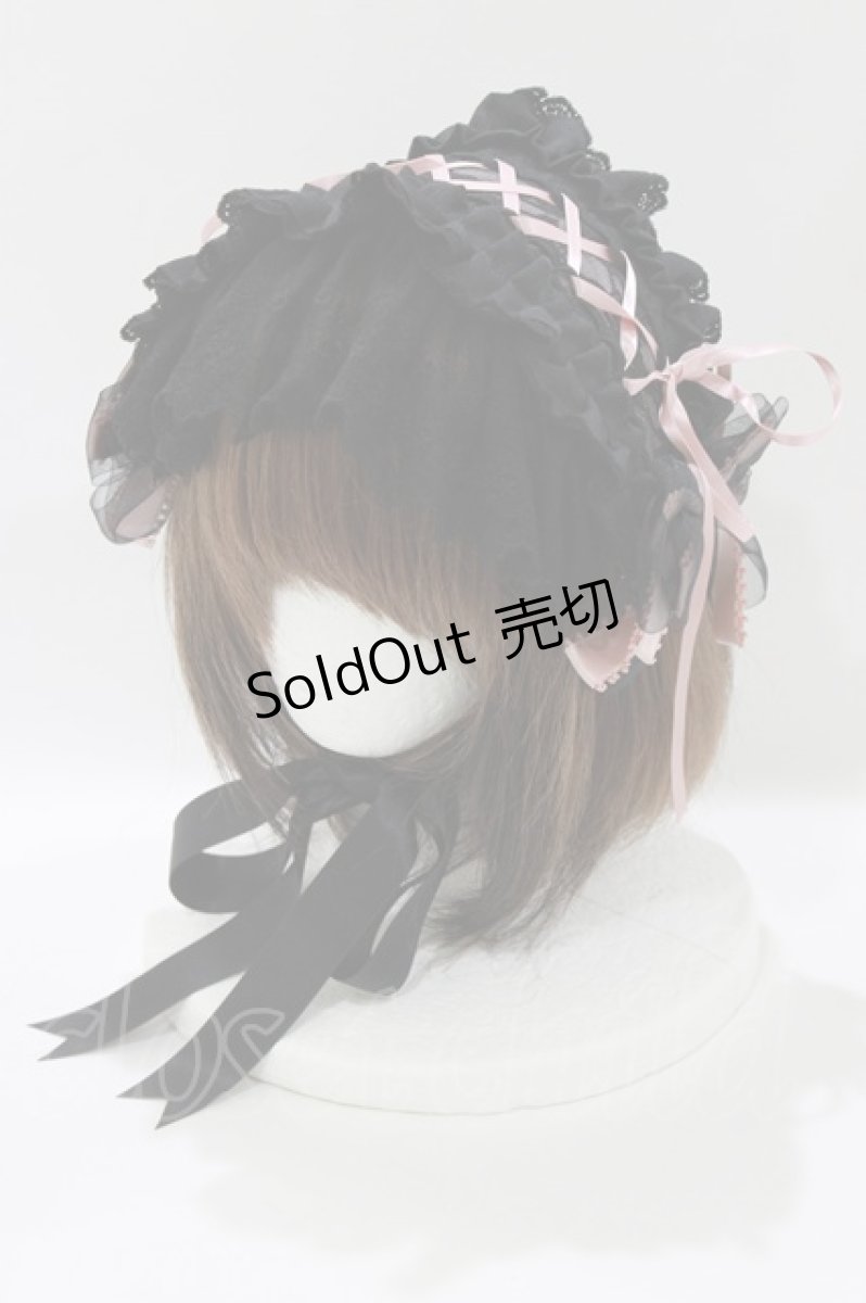 画像1: ALICE and the PIRATES / Sweet Heart Kittyヘッドドレス  ブラック/ピンク H-26-07-01-1059-PA-AC-NS-ZH (1)