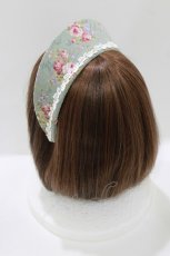 画像2: marcHenTica / ローズガレットココシニクカチューシャ  アンティークブルー H-26-07-01-1069-LO-AC-NS-ZH (2)