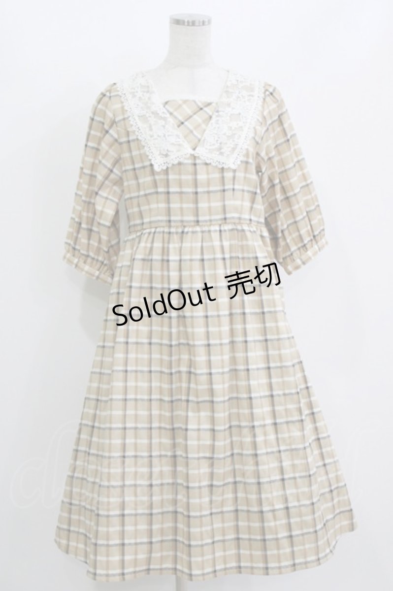 画像1: Fi.n.t / レース衿チェックワンピース Free BEIGE H-26-07-01-1018-CA-OP-NS-ZH (1)