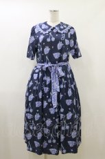 画像1: Jane Marple / Bonjour Millefleursのコレットドレス  ネイビー H-26-07-01-069-JM-OP-KB-ZH (1)