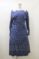 画像1: Jane Marple / Tumbling Diceのグースカラードレス  紺 H-26-07-01-071-JM-OP-KB-ZH (1)