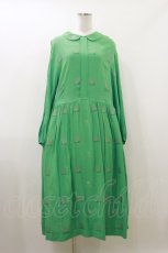 画像1: Jane Marple Dans Le Salon / EIIR jacquard dayドレス  エメラルドグリーン H-26-07-01-073-JM-OP-KB-ZH (1)