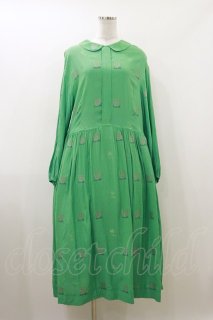 d*3様 Jane Marple Dans le Salon ポロカラードレス Jane Marple Dans Le Salon / EIIR jacquard dayドレス エメラルド