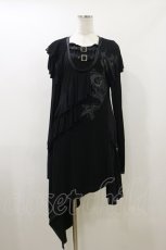 画像1: Ozz conte / 異素材切替ワンピース  黒 H-26-07-01-079-OO-OP-AK-ZH (1)