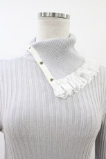画像3: MR corset / タートルニットトップス  グレー H-26-07-02-041-PU-TO-AK-ZH (3)