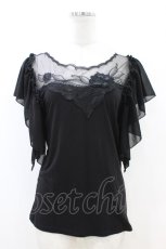 画像1: MR corset / フロントレースカットソー  黒 H-26-07-02-046-PU-TO-AK-ZH (1)
