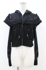 画像1: AVENCHUMU / Ribbon shoulder zip hoodie FREE 黒 H-26-07-02-049-LO-TO-AK-ZH (1)