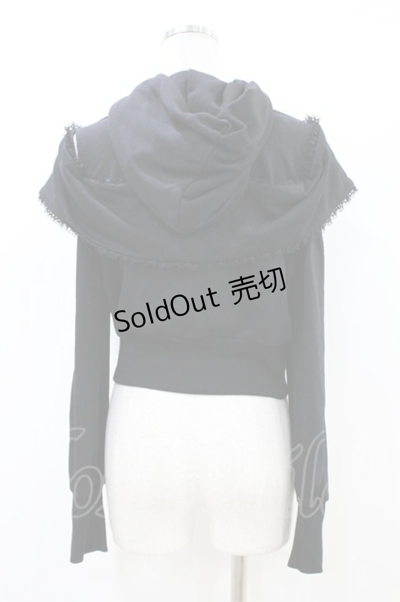 画像2: AVENCHUMU / Ribbon shoulder zip hoodie FREE 黒 H-26-07-02-049-LO-TO-AK-ZH (2)