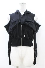 画像3: AVENCHUMU / Ribbon shoulder zip hoodie FREE 黒 H-26-07-02-049-LO-TO-AK-ZH (3)
