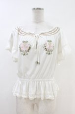 画像1: LIZ LISA / 刺繍トップス Free 白 H-26-07-02-1035-LO-TO-NS-ZH (1)