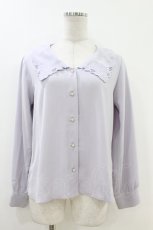画像1: an another angelus / 薔薇刺繍襟ブラウス Free BLUE GRAY H-26-07-02-1046-CA-BL-NS-ZH (1)