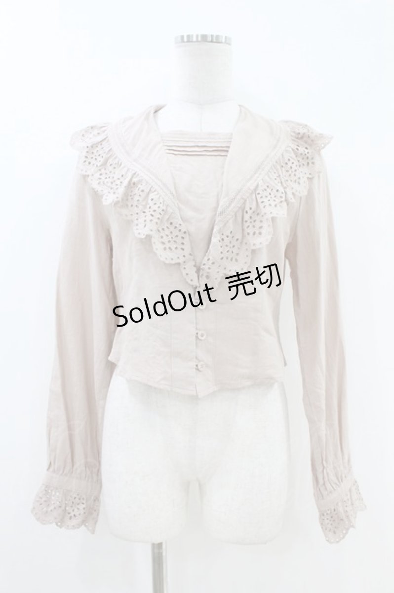 画像1: an another angelus / コットンレース使いセーラーブラウス Free PINK BEIGE H-26-07-02-1047-CA-BL-NS-ZH (1)