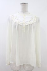 画像1: Franche Lippee / ヨーク刺繍シフォンブラウス M アイボリー H-26-07-02-1051-LO-BL-NS-ZH (1)