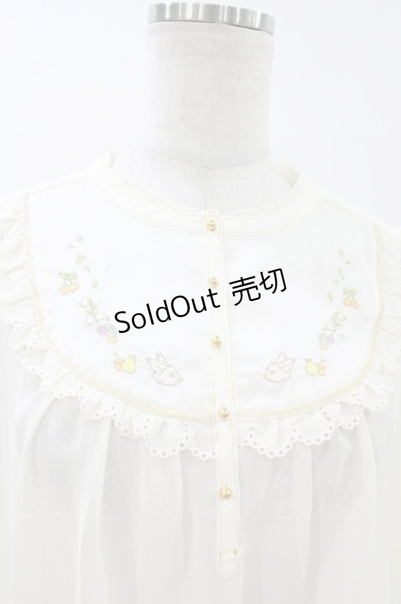 画像3: Franche Lippee / ヨーク刺繍シフォンブラウス M アイボリー H-26-07-02-1051-LO-BL-NS-ZH (3)