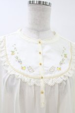 画像3: Franche Lippee / ヨーク刺繍シフォンブラウス M アイボリー H-26-07-02-1051-LO-BL-NS-ZH (3)