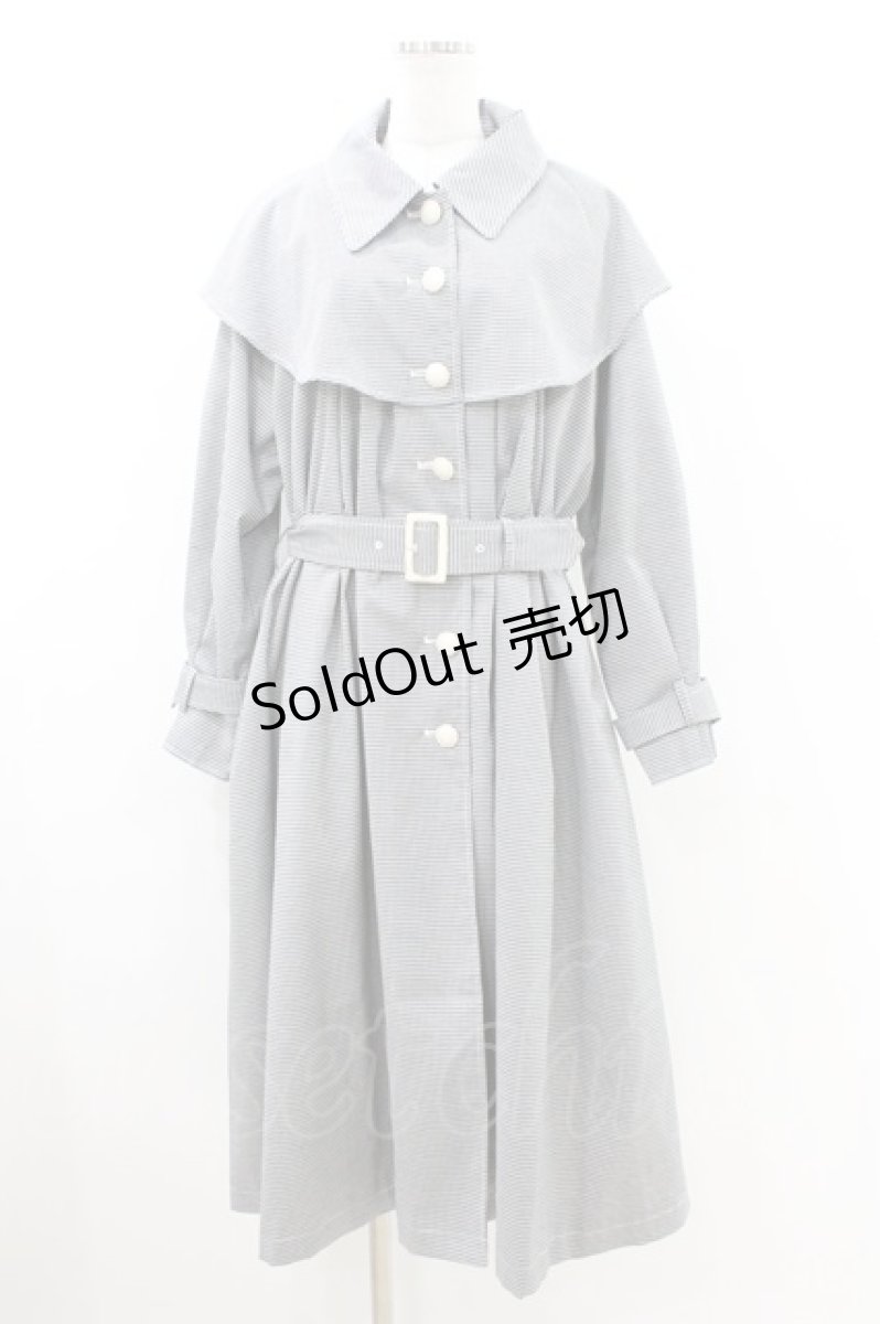 画像1: an another angelus / ヨークケープトレンチコート Free BLACK×WH H-26-07-02-1060-CA-CO-NS-ZH (1)