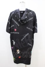 画像2: NieR Clothing / 総柄半袖プルパーカー  黒 H-26-07-02-057-PU-TO-KB-ZH (2)