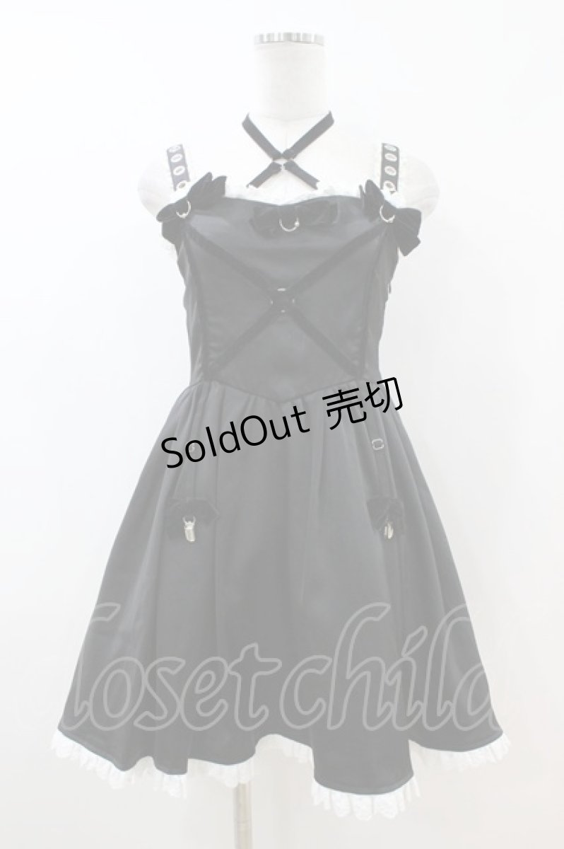 画像1: AVENCHUMU / Back ruffle ribbon harness one piece FREE 黒 H-26-07-02-017-LO-OP-AK-ZH (1)
