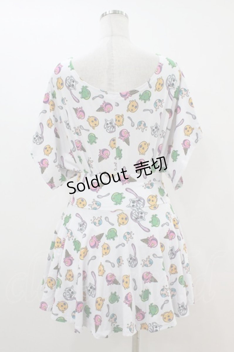 画像2: NieR Clothing / 総柄セットアップ  白 H-26-07-02-023-PU-OP-KB-ZH (2)