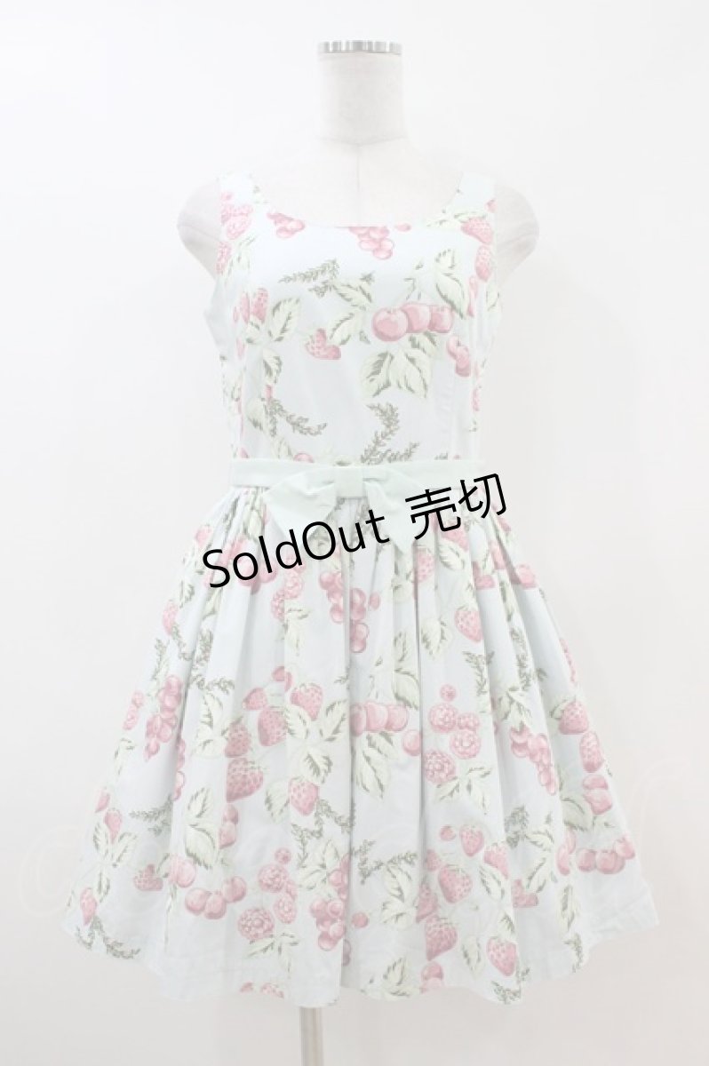 画像1: MILK / CHERRY gardenドレス  サックスベース H-26-07-02-028-ML-OP-AK-ZH (1)